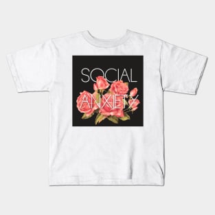 Social Anxiety Floral Design Kids T-Shirt